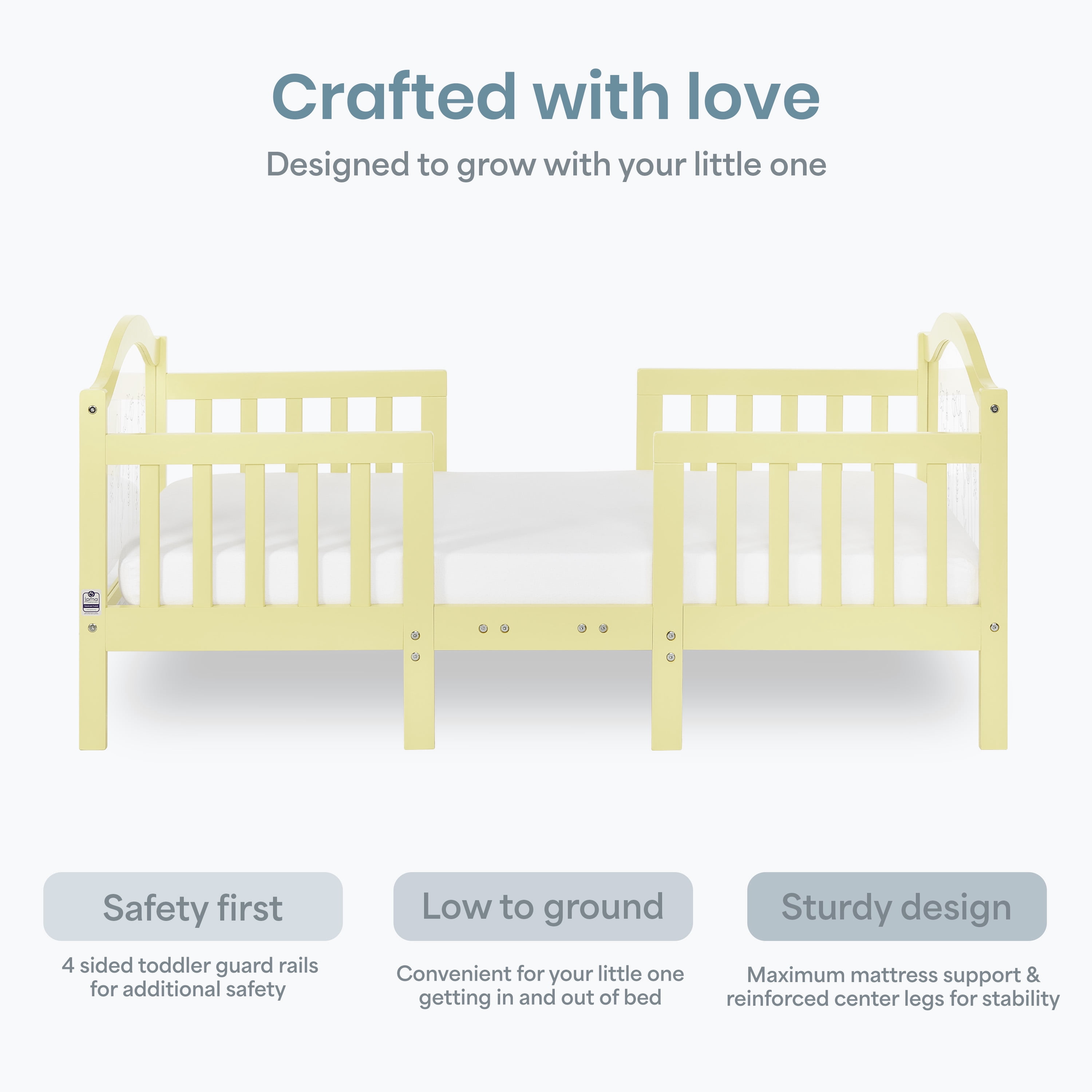 Dream On Me Rosie Toddler Bed in Yellow