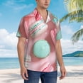 thumbnail image 3 of Fotbe Pastel Macarons Delight Camisa Hawaiana para Hombre Unisex – Camisa Casual de Verano con Botones de Manga Corta de Algodón y Lino,Medium, 3 of 7