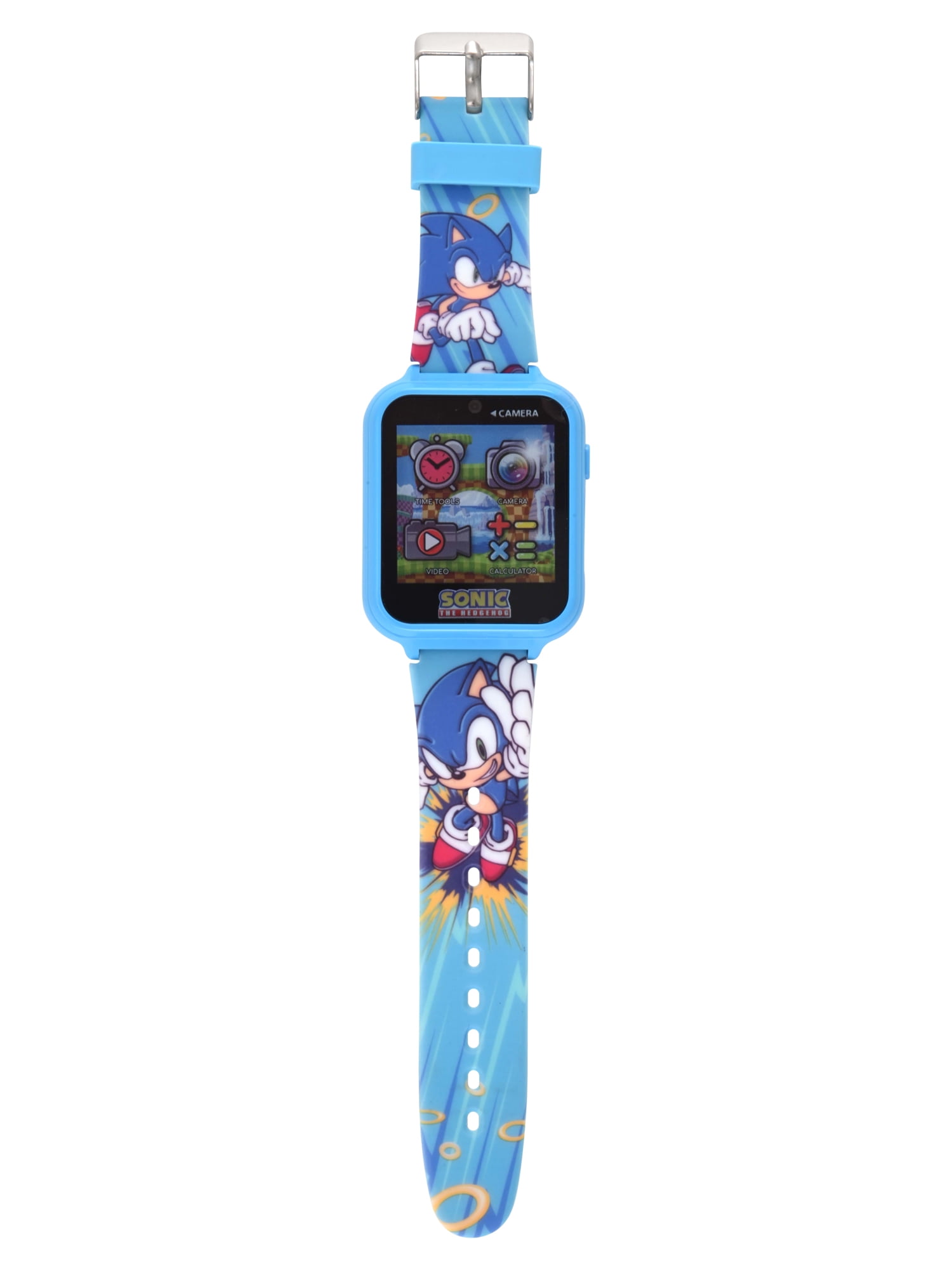 Sega Sonic The Hedgehog iTime Unisex Child Smart Watch with Silicone Strap and Blue Case 42mm