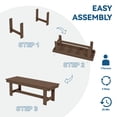 thumbnail image 5 of JUSTLET HDPE Outdoor 2-Person Dining Bench, Durable and Weather-Resistant for Patio, Garden and Balcony Use, Brown, 5 of 8