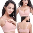 thumbnail image 4 of FNNMNNR Breastfeeding Bra for Women Full Bust Seamless Sleeping Nursing Maternity Extra Bra Extenders & Clips Wire 3/4 Cup B Black XL, 4 of 9