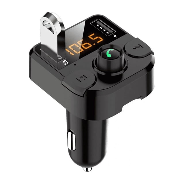 Transmisor Receptor De Audio Estéreo Fm Bluetooth Mp3 P/auto Negro