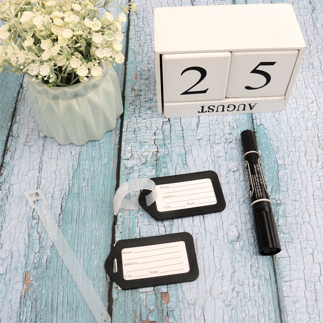 20-Pack Plastic Suitcase Bag Backpack ID Name Label Travel Luggage Holder Tags