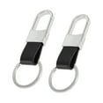 thumbnail image 1 of Llavero de coche Unique Bargains, llavero universal con anillo para llaves de control remoto, cuero, aleación de zinc, tono plateado, negro, 2 piezas, 1 of 6