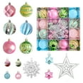 thumbnail image 2 of 50Pc Christmas Ball Ornaments, Pink Plastic Decorationations, Hanging Tree Baubles, Easy Hang Design, Home Holiday Decoration, 2 of 7