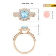 thumbnail image 4 of Angara Natural 1.4 Ct. Aquamarine with Diamond Halo Ring in 14K Rose Gold for Women (Ring Size: 3), 4 of 9