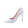 thumbnail image 2 of Zhabtuc Women's Classic Slip On High Heels Sexy Pointed Toe Pumps Stiletto Pumps Party Dress Shoes White Size 11, 2 of 5