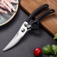 thumbnail image 2 of Kitchen Scissors, Poultry Scissors, Stainless Steel Kitchen Shears, Kitchen Scissors with Non-Slip Handle, for Cutting Chicken, Bones, Fish, Meat, Vegetables 24.5*5.5CM, 2 of 5