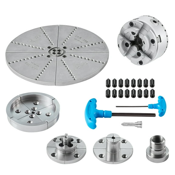 VEVOR KP965 Lathe Chuck, 4-Jaw 3.75" Diameter, Metal Lathe Chuck Turning Machine Accessories with 5 Sets of Jaws, Self-centering Tool, for Precision Machining, Grinding Machines, Milling Machines
