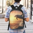 thumbnail image 6 of Goofa Sunset Dancing Dolphin A Pattern 17in Student Backpack - School, Travel, Work Bookbag -Laptop Backpack,Water Resistant College School Computer Bag, 6 of 6