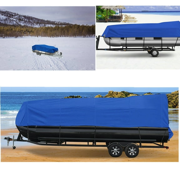 Genrics 21-24Ft Waterproof Heavy Duty Pontoon Boat Cover Outdoor UV Rain Dust Protection