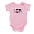 thumbnail image 2 of 1 Pc Twin Baby A/B Baby Girls Boys Bodysuit Short Sleeves Jumpsuit (Pink, 12-18M), 2 of 5