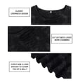 thumbnail image 3 of CASSIE LIZ Plus Size Women Short Sleeve Crewneck Cutout Blouse Black Tie Dye Casual Oversized Loose Tunic Tops Summer XL-5XL, 3 of 4