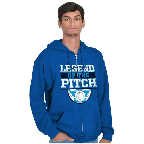 Soccer Player Legend of the Pitch Zip Hoodie Sweatshirt Men Brisco Brands S