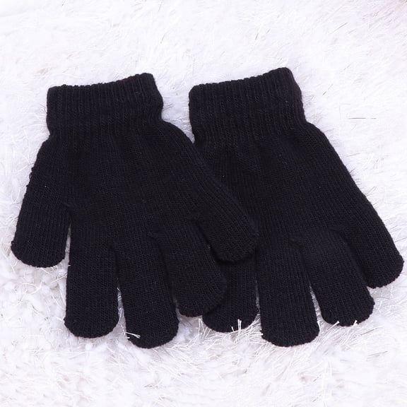 OUNONA 4Pairs Warm Knitted Full Finger Gloves in Assorted Colors for Winter Use