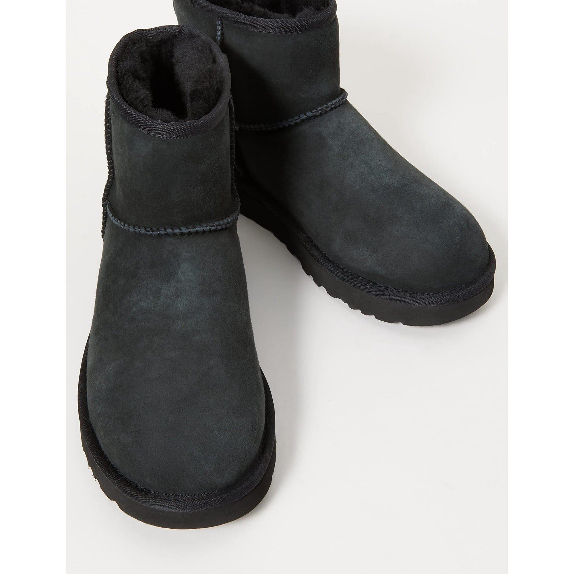 Ugg Women's Classic Mini II Leather Grey Ankle-High Suede Boot - 9M