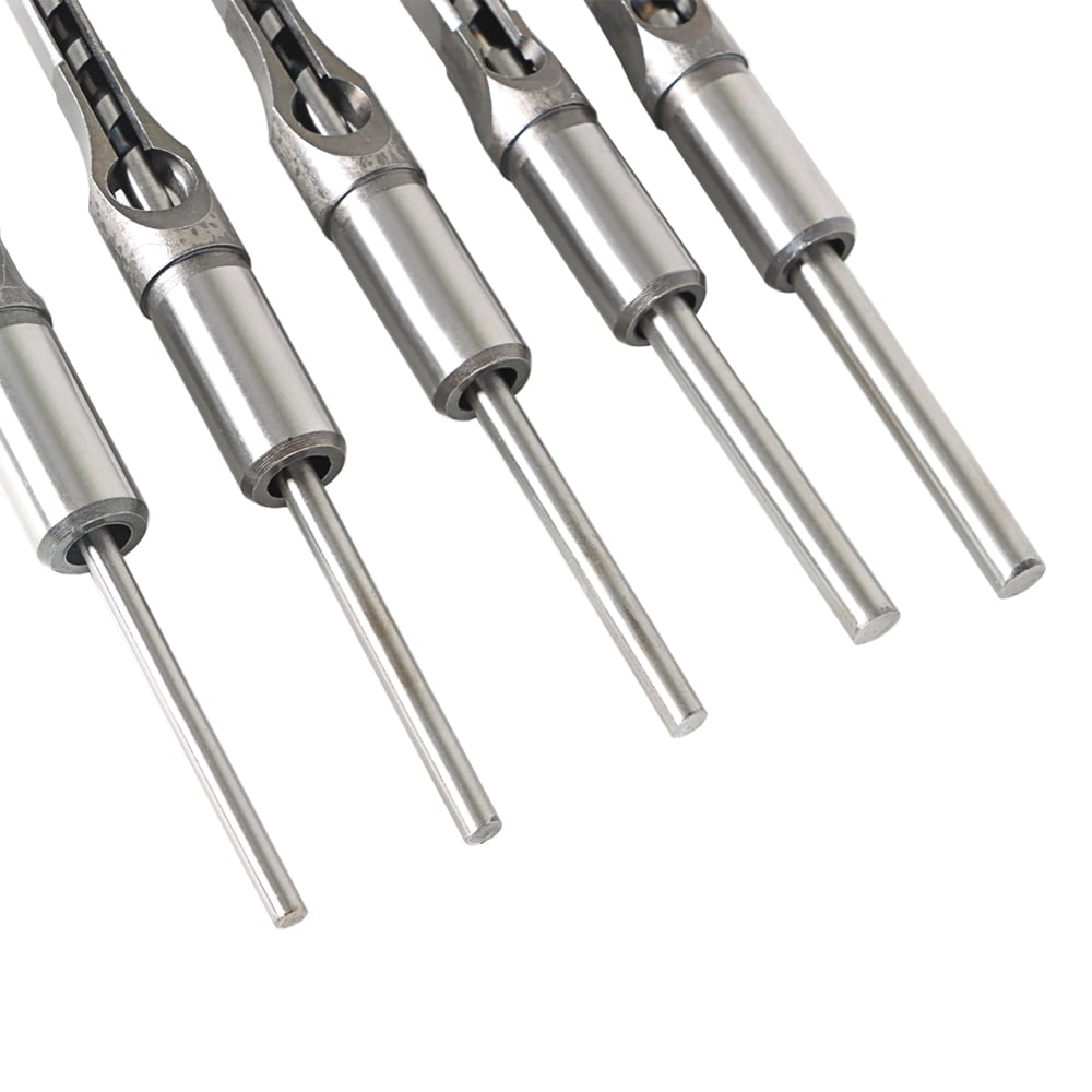 waltyotur 6PCS Square Hole Mortise Chisel Drill Bit Tools 1/4" 5/16" 3/8" 1/2" 9/16" 5/8"