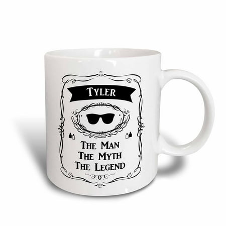 Personalized Ceramic Gifts 3dRose Tyler - The Man The Myth The Legend - personal name personalized gift - Ceramic Mug, 15-ounce ()