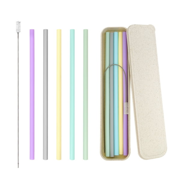 Silicone Straws Reusable - Dishwasher Safe Friendly,Travel, Flexible - Smoothie Straws with Straw Cleaner Brush