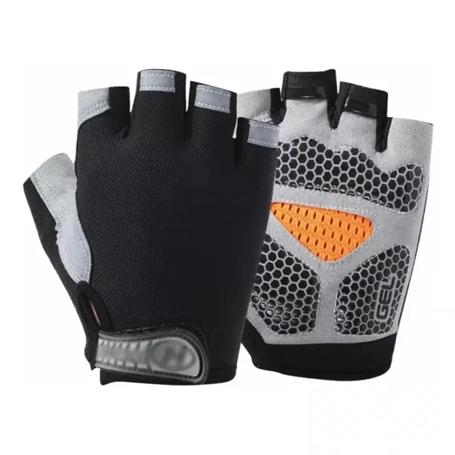 Guantes de gimnasio unisex para levantamiento de pesas con agarre mejorado y protección acolchada en la palma.