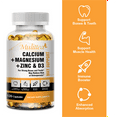 thumbnail image 3 of Mulittea Calcium Magnesium Zinc with Vitamin D3 Supplement, Strong Bones, Teeth & Heart, Easy to Swallow, 120 Capsules, 3 of 9