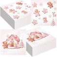 thumbnail image 1 of wonima02 80Pcs Christmas Paper Napkin Pink Snowflake Xmas Gingerbread Candy Disposable Napkin Dessert Dinner Hand Napkin for Holiday Party Supplies, 1 of 1