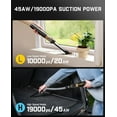 thumbnail image 5 of Slim V10 APEX Cordless Car Vacuum, 4-in-1 Portable Mini Handheld Vac, 19kPa Suction Power, Upgraded Smart Digital Display, 2 Suction Modes for Small Jobs, Car, Office Desk, Keyboards (Black), 5 of 5