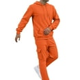 thumbnail image 3 of OGLCCG Men's Tracksuit 2 Piece Fleece Hoodie Athletic Jogging Sweatsuits for Men Casual Solid Color Sports Long Sleeve Pullover Suit Set,M,Orange, 3 of 5