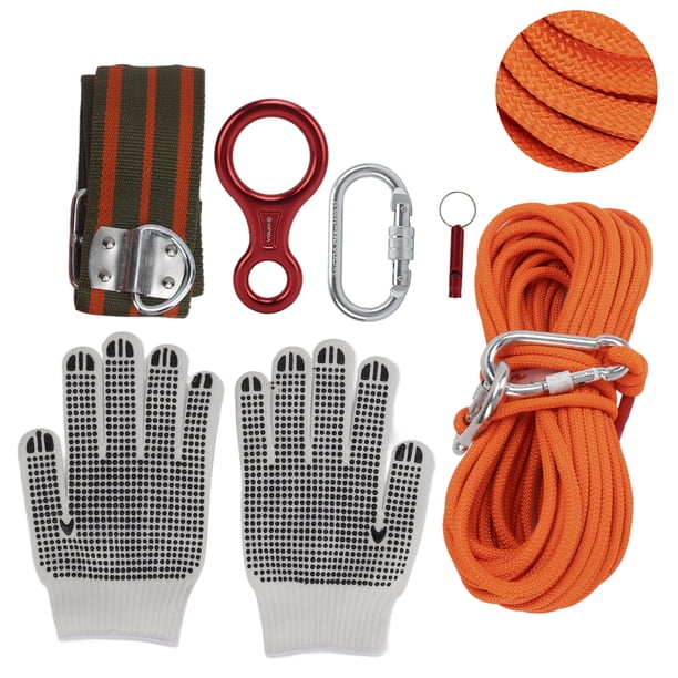 Kit De Cuerda De Escape, Cuerda Para Hacer Rápel 11KN Peso Del Rodamiento Confiable 49.2 Pies 0.3 Pulgadas Seguro Para Supervivencia En Emergencias Contra Incendios