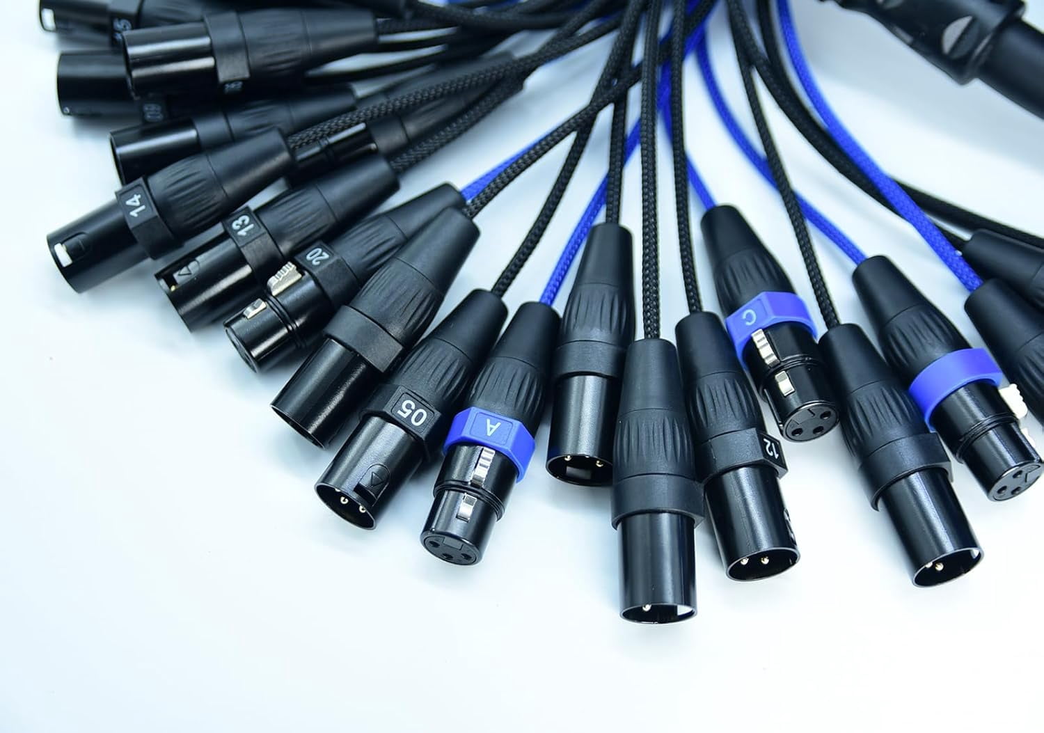Arklove 16 Send Female 8 Return Male 24-Channel Low Profil XLR 1/4" TRS Send Sub Combo Splitter Snake Cable