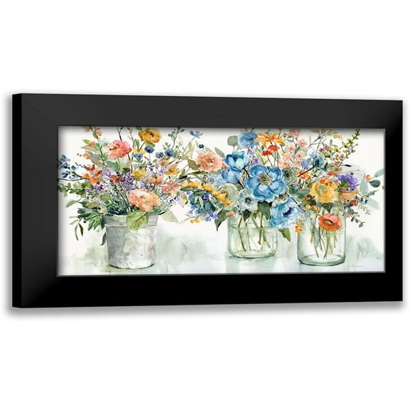 Robinson, Carol 14x9 Black Modern Framed Museum Art Print Titled - Flower Market Display