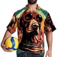 thumbnail image 4 of Retro Dog Men's Hawaiian Printed Short Sleeve Button Down Casual Beach Shirt's, Unisex, 4 of 6