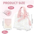 thumbnail image 2 of CEYAZYE 10 Pcs Clear Gift Bags with Handles, Party Favor Reusable Transparent PVC Flower Tote Bag Including Greeting Cards and Ribbon, Ideal for Party Shower Wedding Birthday Shopping (Pink), 2 of 8
