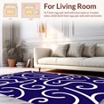 thumbnail image 2 of ODIKA 3'x5' Machine Washable Non-Slip Area Rug, Elegant Navy Wave Motif with Swirling Lines High Traffic Rug with Pad, Blue, 339760, 2 of 8