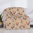 thumbnail image 3 of Naloa Roosters In Floral Flannel Fleece Throw Blanket for Bed Couch, Thick Blanket - All Seasons Suitable for Women, Men and Kids-40"x30", 3 of 6