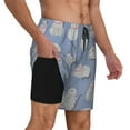 thumbnail image 3 of Daiia Cute Fat Cat Mens Swim Trunks Swim Shorts Quick Dry Swim Shorts with Mesh Lining Pockets-X-Large, 3 of 9