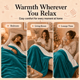 thumbnail image 5 of PYROEPLEEA Heated Electric Blanket Full Size 72 x 84 in, Flannel Sherpa, 6 Heat Settings, 1-12 Hour Auto Off, Machine Washable for Bed or Couch-Blue Green, 5 of 8