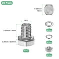 thumbnail image 3 of Uxcell 20-Pack Hex Head Screw Bolt with Nuts Flat & Lock Washers M10x16mm Stainless Steel Bolts Kit Fully Threaded Metric, 3 of 6