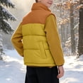 thumbnail image 6 of Boys Quilted Vest Outwear Full Zip Warm Fashion Casual Winter Sleeveless Jacket Yellow 6, 6 of 7