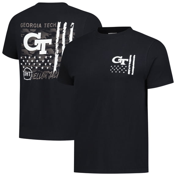 Men's  Black Georgia Tech Yellow Jackets Comfort Colors OHT Camo Overlay T-Shirt