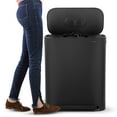 thumbnail image 4 of happimess Beni Kitchen Trash/Recycling 16-Gallon Double-Bucket Step Trash Can with Odor Filter and Lid Support, Charcoal Black, HPM1014B, 4 of 10