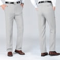 thumbnail image 2 of Rexolia Mens Classic Fit Dress Pants Vintage Straight Leg Side Pockets Business Casual Trousers Beige 29, 2 of 5