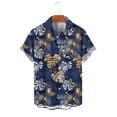 thumbnail image 6 of Cllios Men's Hawaiian Shirt Big and Tall Tropical Print Aloha Tops Vacation Lapel Collared Short Sleeve T-shirts Cotton Button Down Bowling Shirts S-5XL, 6 of 6