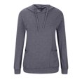 thumbnail image 3 of ATOYSOY Women's Casual Cotton Shirts Loose Hoodie Tops Long Sleeve Tees Fall Winter Fashion Crew Neck Sweatshirts Pockets Outwear Pleated Pullover Workout Gray XXL, 3 of 5