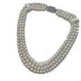 thumbnail image 2 of EOEMY Triple Strands 8-9mm South Sea White Pearl Necklace 18"19"20", 2 of 3