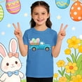 thumbnail image 2 of Shadoumai Girls Casual Short Sleeve Graphic Tee Top with Easter Print for Outdoor Play and Daily Fashion, 2 of 6