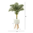 thumbnail image 2 of Nearly Natural 4.5' Golden Cane Artificial Palm Tree in White Planter with Stand, 2 of 4
