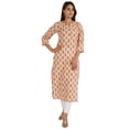 thumbnail image 1 of Moomaya Kurti Longue Imprimée pour Femmes Manches 3/4 Coton Été Tunique Ethnique Kurta, 1 of 1