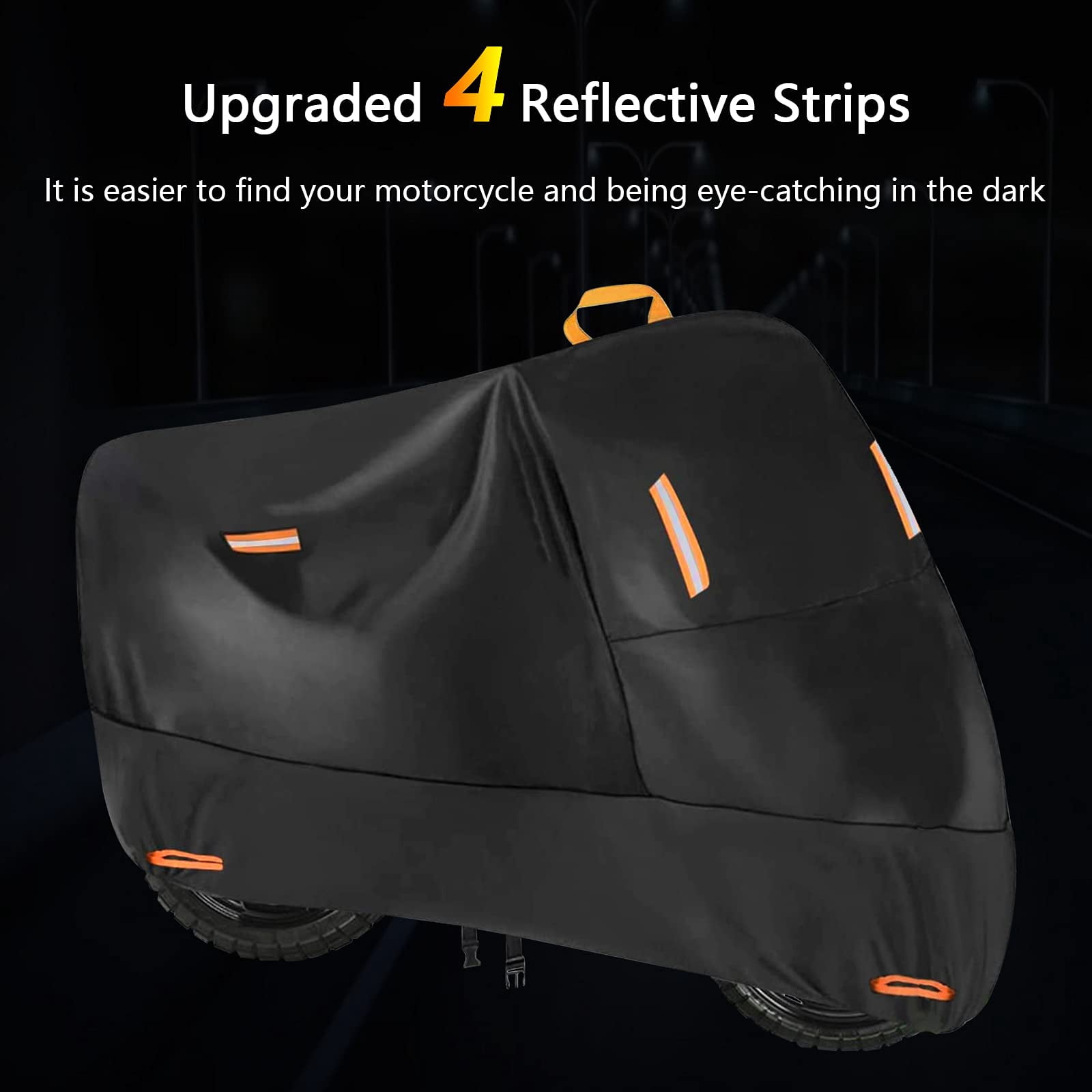 210D Heavy Duty Small Motorcycle Cover, All Season Durable Waterproof Outdoor Protection Scooter Cover with Lock-Holes Storage Bag Fits up to Bike （210D-M【200*95*110】）