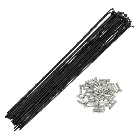 14G J Bend Bicycle Spokes 14G 240mm Length Bike Wheel Spokes with Nipple for MTB Wheel Spokes Black 45 Steel 36 Set